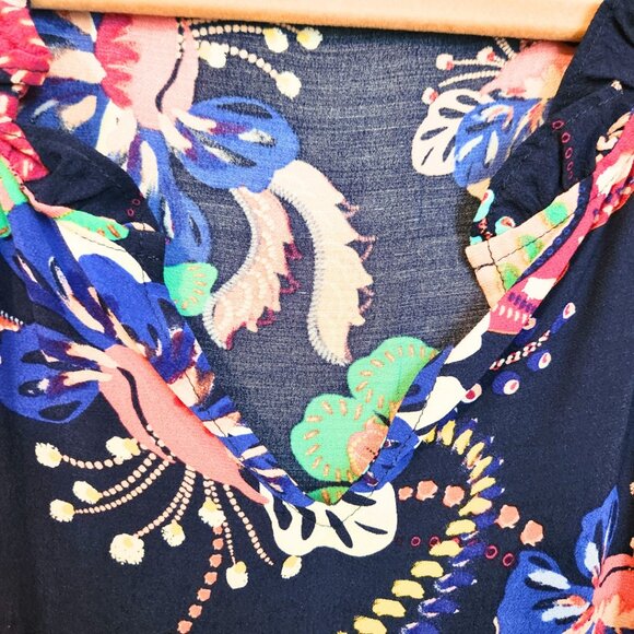 Talbots Navy Blue Floral Paisley Dress | Midi Dress | Size 10 - Picture 5 of 10